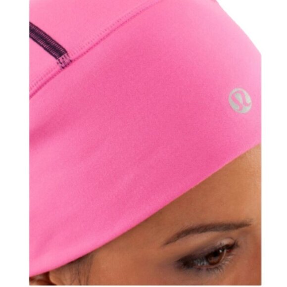 Lululemon Pink Brisk Ponytail Run Toque - O/S, Reversible! - Picture 3 of 13